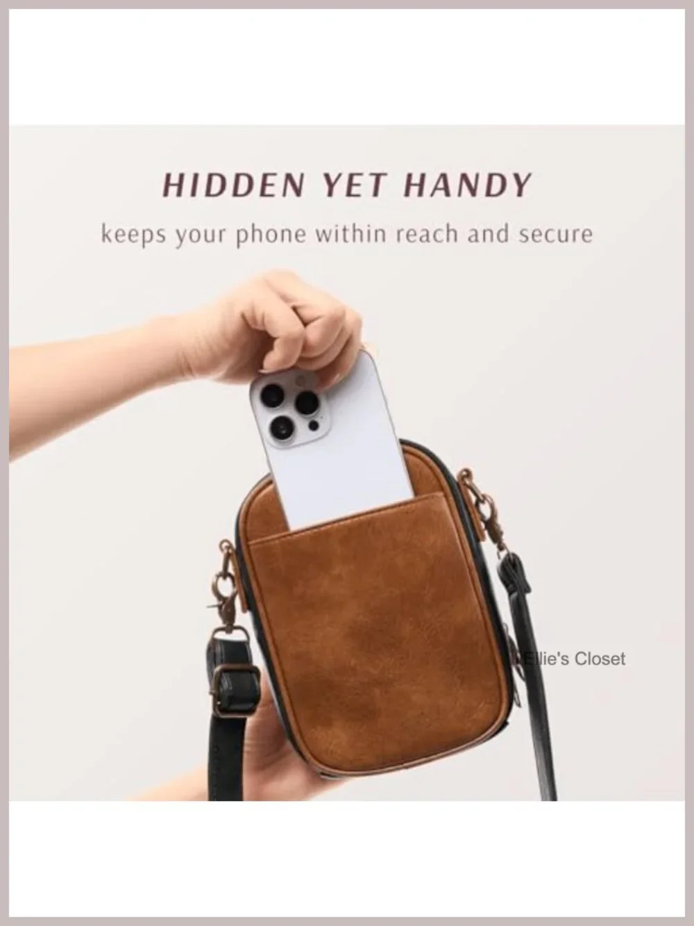 Vintage Mini Crossbody Phone Purse with Card Slots Vegan Leather Pouch for Women